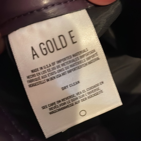 NEW! AGOLDE 90’s Pinch Waist Recycled Leather Straight Crop Pants 24 Purple - Picture 5 of 10